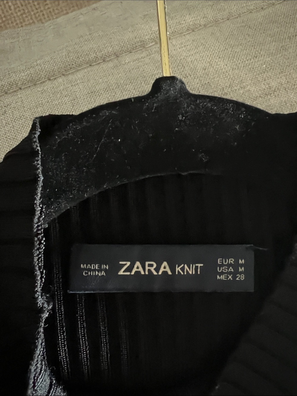 Zara Black Ribbed Short-Sleeve Turtleneck Sweater M - Picture 2 of 7